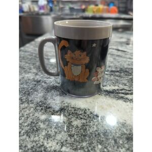 Vintage Thermo Serve Cup Mug Insulated 1987 Cats On A Fence